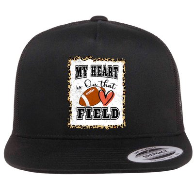 My Heart Is On The Field Cute Leppard Football Mom Flatbill Hat