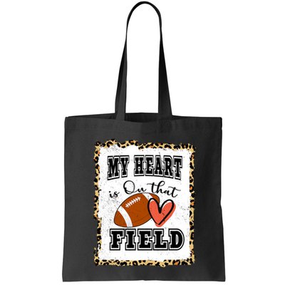 My Heart Is On The Field Cute Leppard Football Mom Bag