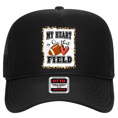 My Heart Is On The Field Cute Leppard Football Mom Trucker Hat