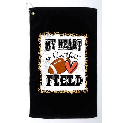 My Heart Is On The Field Cute Leppard Football Mom Golf Towel