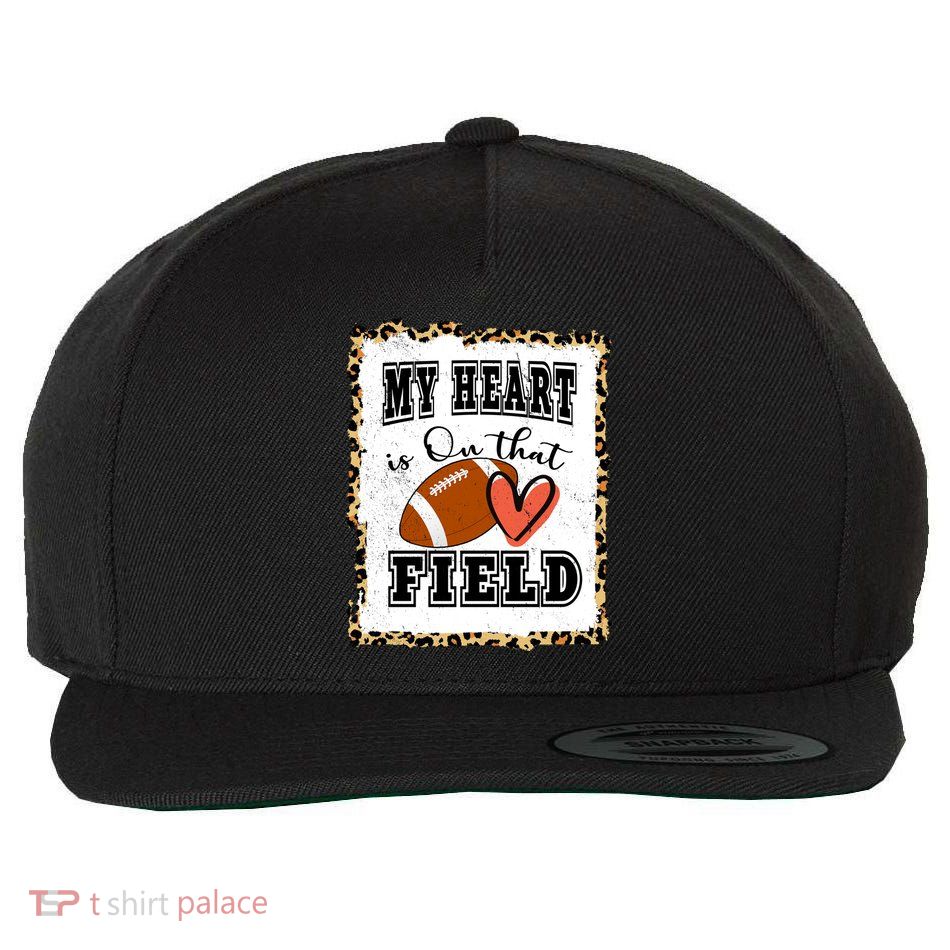 My Heart Is On The Field Cute Leppard Football Mom Wool Snapback Cap