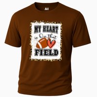My Heart Is On The Field Cute Leppard Football Mom Cooling Performance Crew T-Shirt