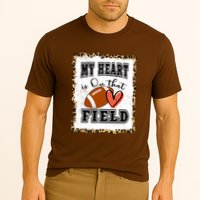 My Heart Is On The Field Cute Leppard Football Mom Cooling Performance Crew T-Shirt