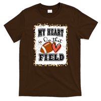 My Heart Is On The Field Cute Leppard Football Mom T-Shirt