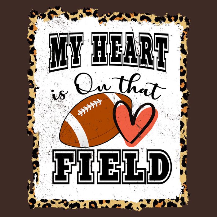 My Heart Is On The Field Cute Leppard Football Mom Cooling Performance Long Sleeve Crew