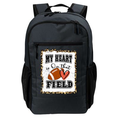 My Heart Is On The Field Cute Leppard Football Mom Daily Commute Backpack