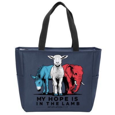 My Hope Is In The Lamb Zip Tote Bag