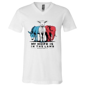 My Hope Is In The Lamb V-Neck T-Shirt