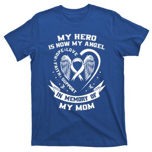 My Hero Is Now My Angel Lung Cancer Awareness Mom Memorial Gift T-Shirt