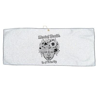 Mental Health Is A Priority Large Microfiber Waffle Golf Towel