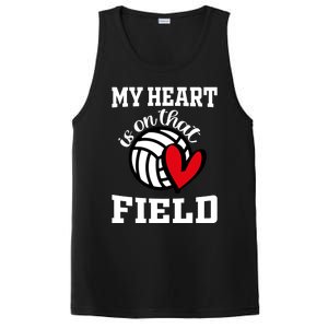 My Heart Is On That Field Volleyball Player's Mom Life Gift PosiCharge Competitor Tank