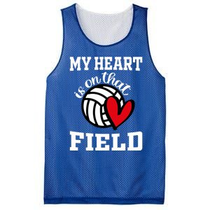 My Heart Is On That Field Volleyball Player's Mom Life Gift Mesh Reversible Basketball Jersey Tank