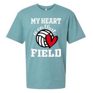 My Heart Is On That Field Volleyball Player's Mom Life Gift Sueded Cloud Jersey T-Shirt