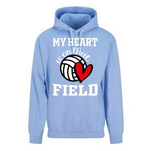 My Heart Is On That Field Volleyball Player's Mom Life Gift Unisex Surf Hoodie