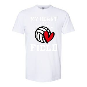 My Heart Is On That Field Volleyball Player's Mom Life Gift Softstyle CVC T-Shirt