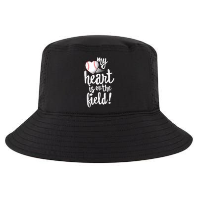 My Heart Is On The Field Baseball Tee Tee Ball Mom Dad Cool Comfort Performance Bucket Hat