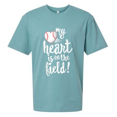 My Heart Is On The Field Baseball Tee Tee Ball Mom Dad Sueded Cloud Jersey T-Shirt