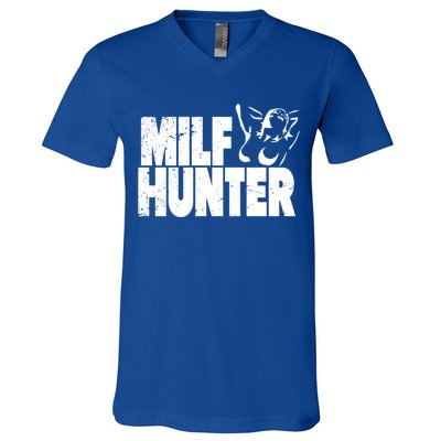 Milf Hunter Inappropriate Rude Humor Gift V-Neck T-Shirt