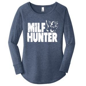 Milf Hunter Inappropriate Rude Humor Gift Women's Perfect Tri Tunic Long Sleeve Shirt