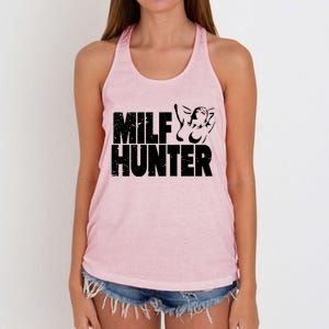 Milf Hunter Inappropriate Rude Humor Gift Women's Knotted Racerback Tank