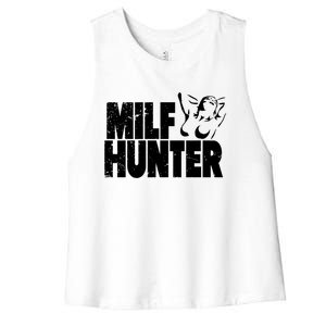 Milf Hunter Inappropriate Rude Humor Gift Women's Racerback Cropped Tank