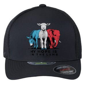 My Hope Is In The Lamb Funny My Hope Is In The Lamb Gifts Flexfit Unipanel Trucker Cap