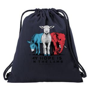 My Hope Is In The Lamb Funny My Hope Is In The Lamb Gifts Drawstring Bag