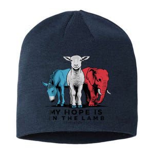 My Hope Is In The Lamb Funny My Hope Is In The Lamb Gifts Sustainable Beanie