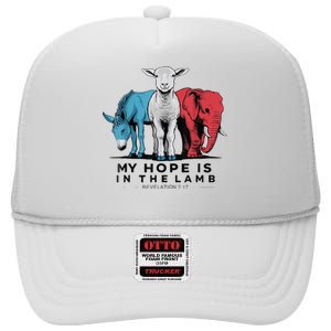 My Hope Is In The Lamb Funny My Hope Is In The Lamb Gifts High Crown Mesh Back Trucker Hat