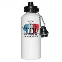 My Hope Is In The Lamb Funny My Hope Is In The Lamb Gifts Aluminum Water Bottle 