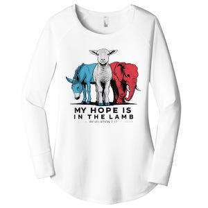 My Hope Is In The Lamb Funny My Hope Is In The Lamb Gifts Women's Perfect Tri Tunic Long Sleeve Shirt