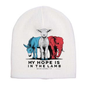 My Hope Is In The Lamb Funny My Hope Is In The Lamb Gifts Short Acrylic Beanie