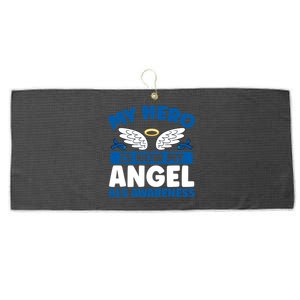 My Hero Is Now My Angel Als Awareness Month Gift Large Microfiber Waffle Golf Towel