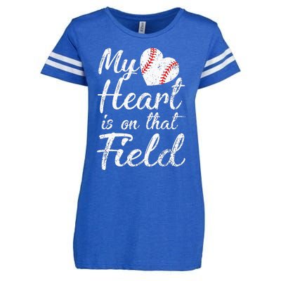 My Heart is on That Field Tee Baseball Softball Mom Gifts Enza Ladies Jersey Football T-Shirt