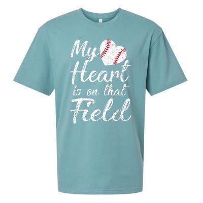 My Heart is on That Field Tee Baseball Softball Mom Gifts Sueded Cloud Jersey T-Shirt