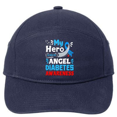 My Hero Is Now My Angel T1D Type 1 Diabetes Awareness Day 7-Panel Snapback Hat