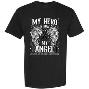 My Hero is now my Angel Melanoma Skin Cancer Awareness Garment-Dyed Heavyweight T-Shirt