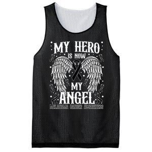 My Hero is now my Angel Melanoma Skin Cancer Awareness Mesh Reversible Basketball Jersey Tank