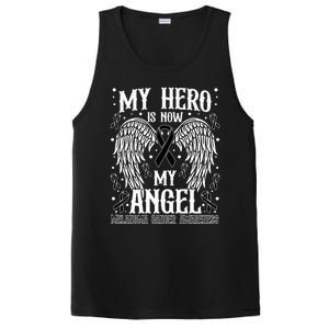 My Hero is now my Angel Melanoma Skin Cancer Awareness PosiCharge Competitor Tank