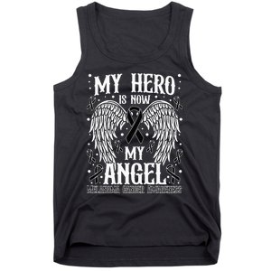 My Hero is now my Angel Melanoma Skin Cancer Awareness Tank Top