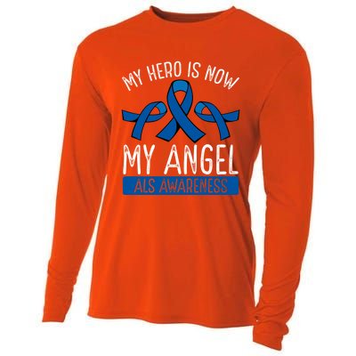 My Hero Is Now My Angel Als Awareness Month Gift Cooling Performance Long Sleeve Crew