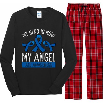 My Hero Is Now My Angel Als Awareness Month Gift Long Sleeve Pajama Set