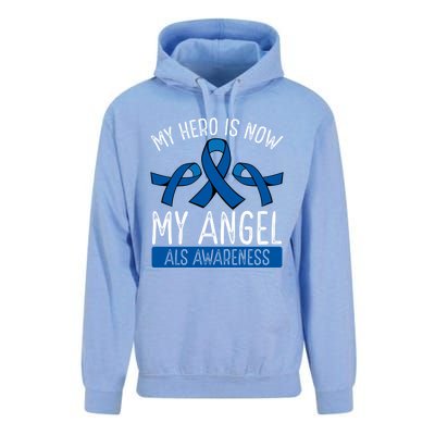 My Hero Is Now My Angel Als Awareness Month Gift Unisex Surf Hoodie