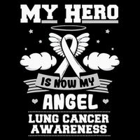 My Hero Is Now My Angel Lung Cancer Awareness Carcinomas Sustainable Bucket Hat