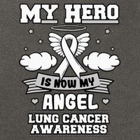 My Hero Is Now My Angel Lung Cancer Awareness Carcinomas Cotton Canvas Backpack
