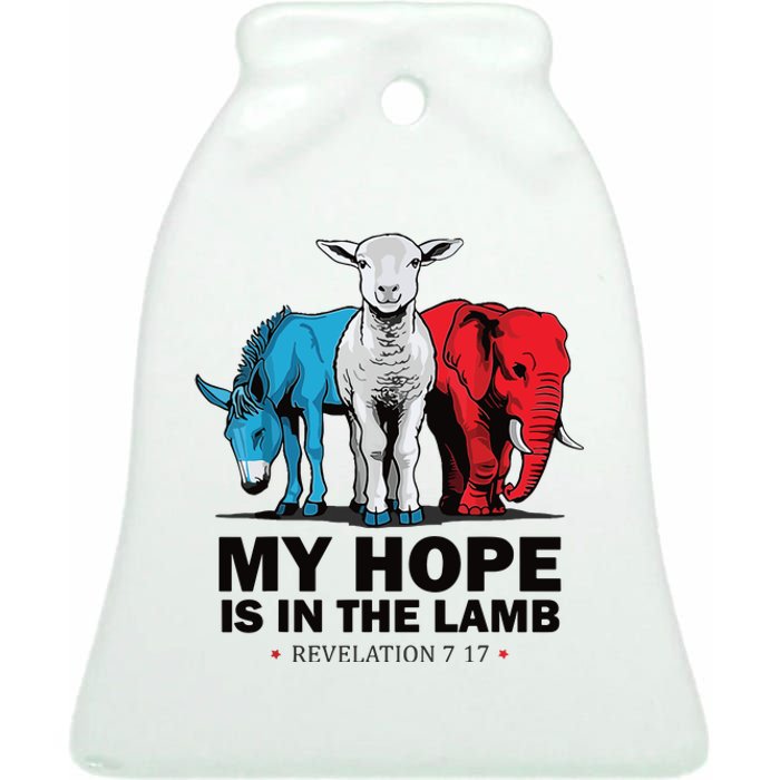 My Hope Is In The Lamb Ceramic Bell Ornament