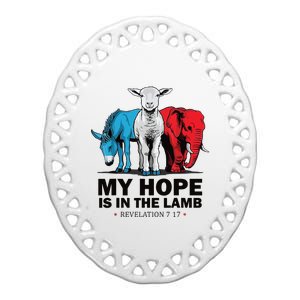 My Hope Is In The Lamb Ceramic Oval Ornament