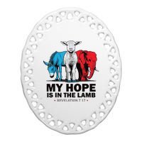 My Hope Is In The Lamb Ceramic Oval Ornament