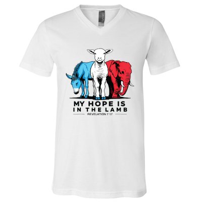 My Hope Is In The Lamb V-Neck T-Shirt