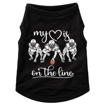 My Heart Is On The Line Offensive Lineman Vintage Football Doggie Tank